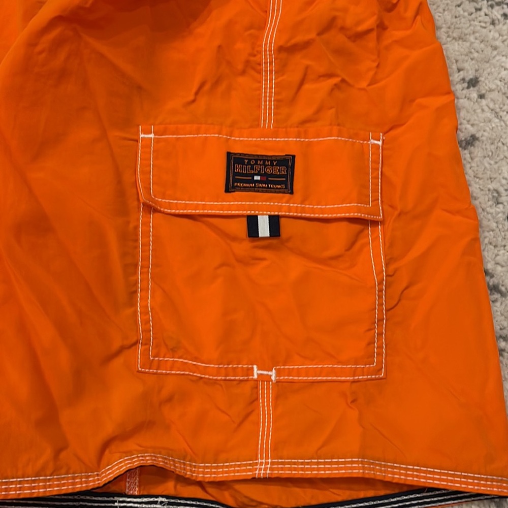 TOMMY HILFIGER Orange Swim Trunks Lined Size XL - Picture 2 of 6